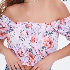 Crop off the shoulder top